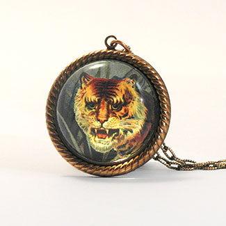 I of the Tiger - Full Color Tiger Image Petite Necklace