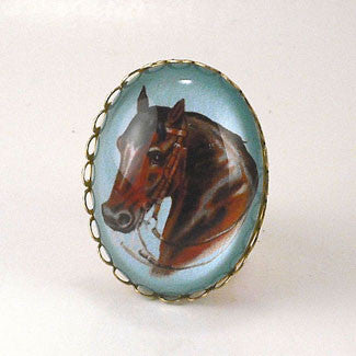 Hay Is For Horses - Thoroughbred Horse Cocktail Ring