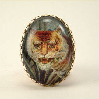 I of the Tiger - Full Color Tiger Image Cocktail Ring