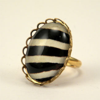 The White Stripes Zebra Petite Ring