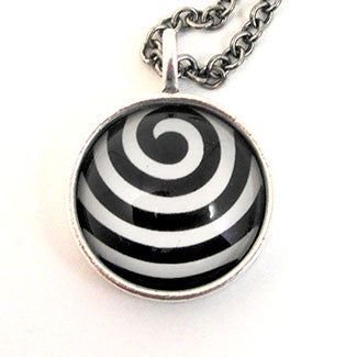 Geometrics - Small Sterling Silver Plate Wave Pattern Necklace