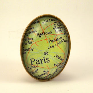 Paris Map Deluxe Brooch