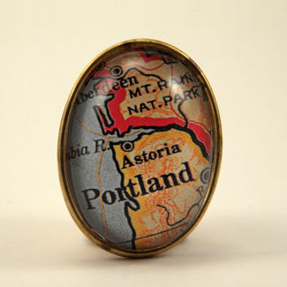 Old Portland Oregon Map - Way Out West Brooch