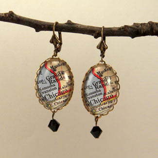 Old Chicago Vintage Map Earrings