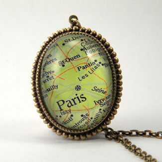 Paris Map Deluxe Pendant Necklace
