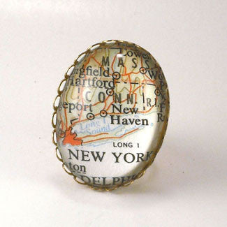 New York City Map Cocktail Ring
