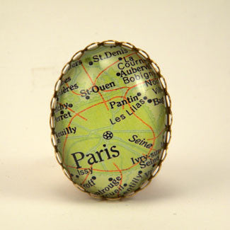 Paris Map Cocktail Ring