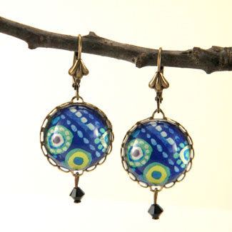 Blue Lagoon Tropical Deep Blue Sea Earrings