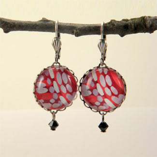 Raspberry Truffle Geometric Shapes and Patterns Earrings