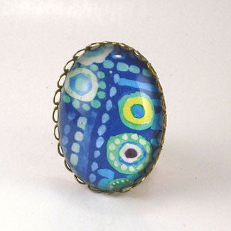 Blue Lagoon Tropical Deep Blue Sea Cocktail Ring