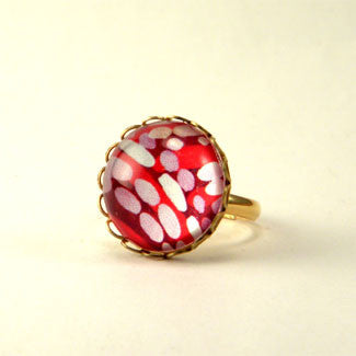 Raspberry Truffle Geometric Shapes and Patterns Petite Ring