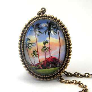 Little Grass Shack - Tropical Living Deluxe Pendant Necklace