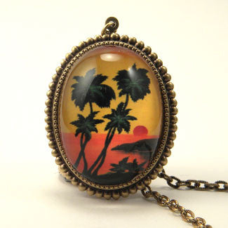Tropical Sunset - Island Paradise Deluxe Pendant Necklace