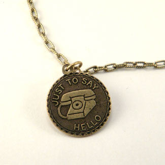 Just to Say Hello Medallion Charm Necklace