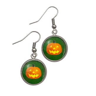 Jack O Lantern Pumpkin Earrings