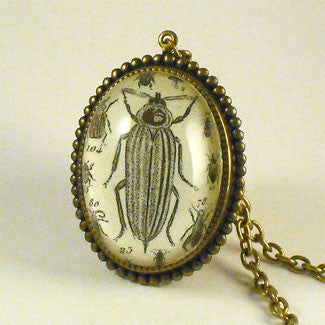 Bed Bugs Vintage Inspired Cricket Insect Necklace