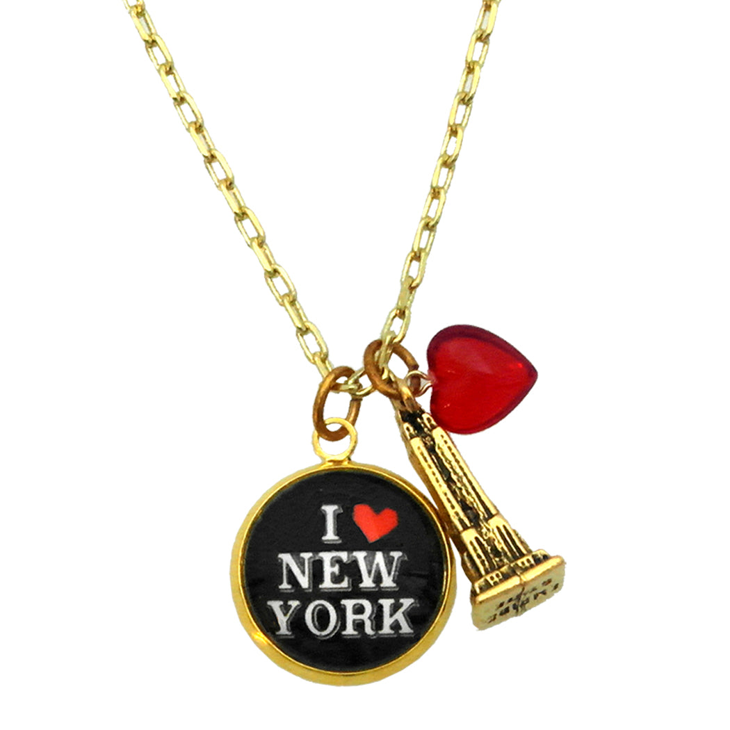 New York Cheap Eats Enamel Charm Necklace