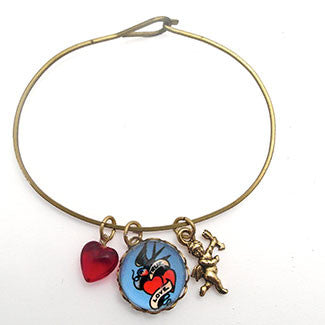 True Love with Cupid Charm with Red Heart Bead Jewelry
