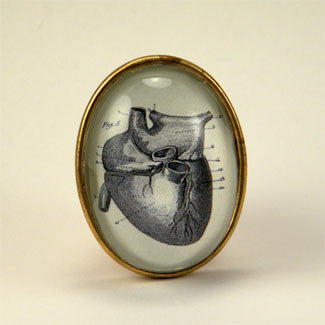 If I Only Had A Heart - Anatomical Heart Engraving Brooch