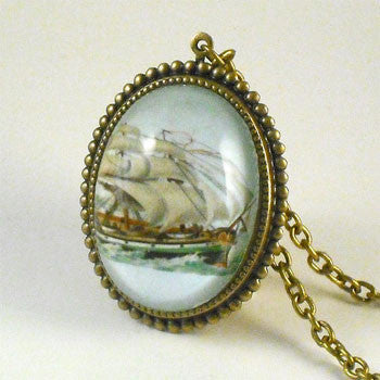 Smooth Sailing Clipper Ship Deluxe Pendant Necklace