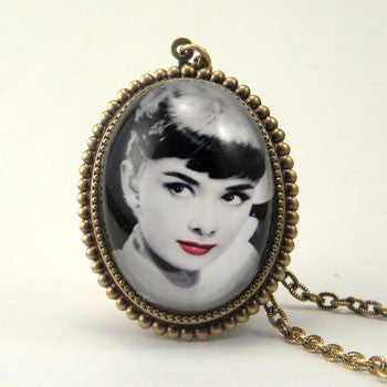 Audrey Hepburn Image Pendant Necklace