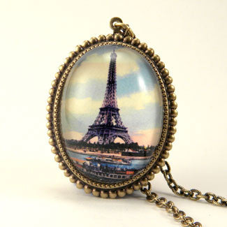 Eiffel Tower April In Paris Pendant Necklace