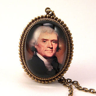 Thomas Jefferson Founding Father Jewelry Deluxe Presidential Pendant Necklace