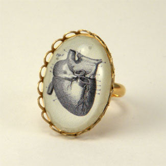 If I Only Had A Heart - Anatomical Heart Engraving Petite Ring