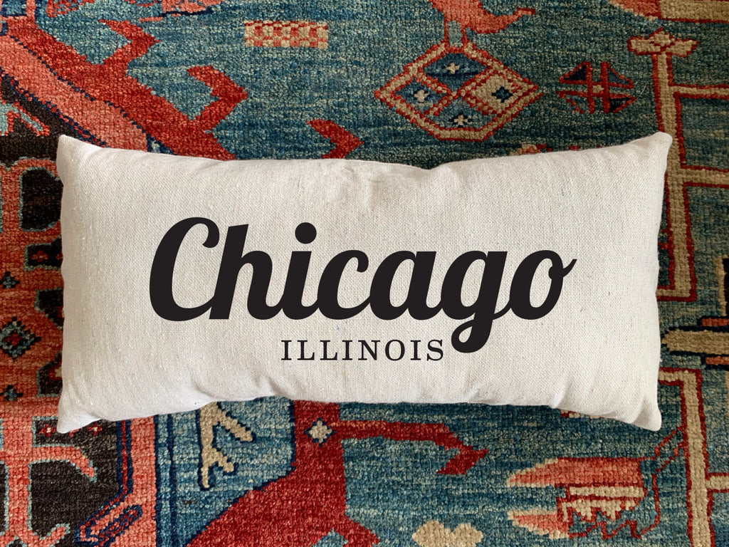 Chicago, IL Handmade Canvas Pillow