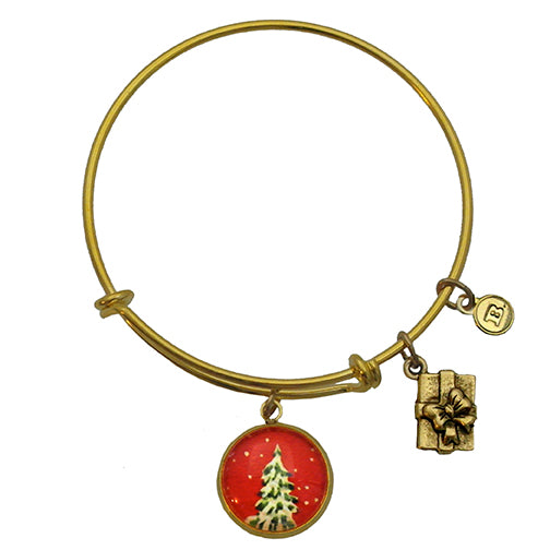 O' Tannenbaum Holiday Snowy Evergreen Tree Bracelet