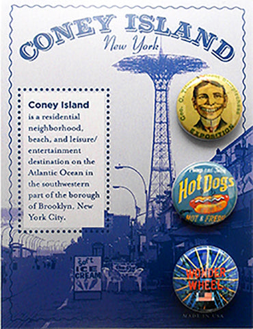 Coney Island Button Card - Sold in a 5 pack