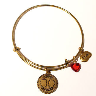 Going Steady Medallion with Love Charm and Red Heart Bracelet or Necklace