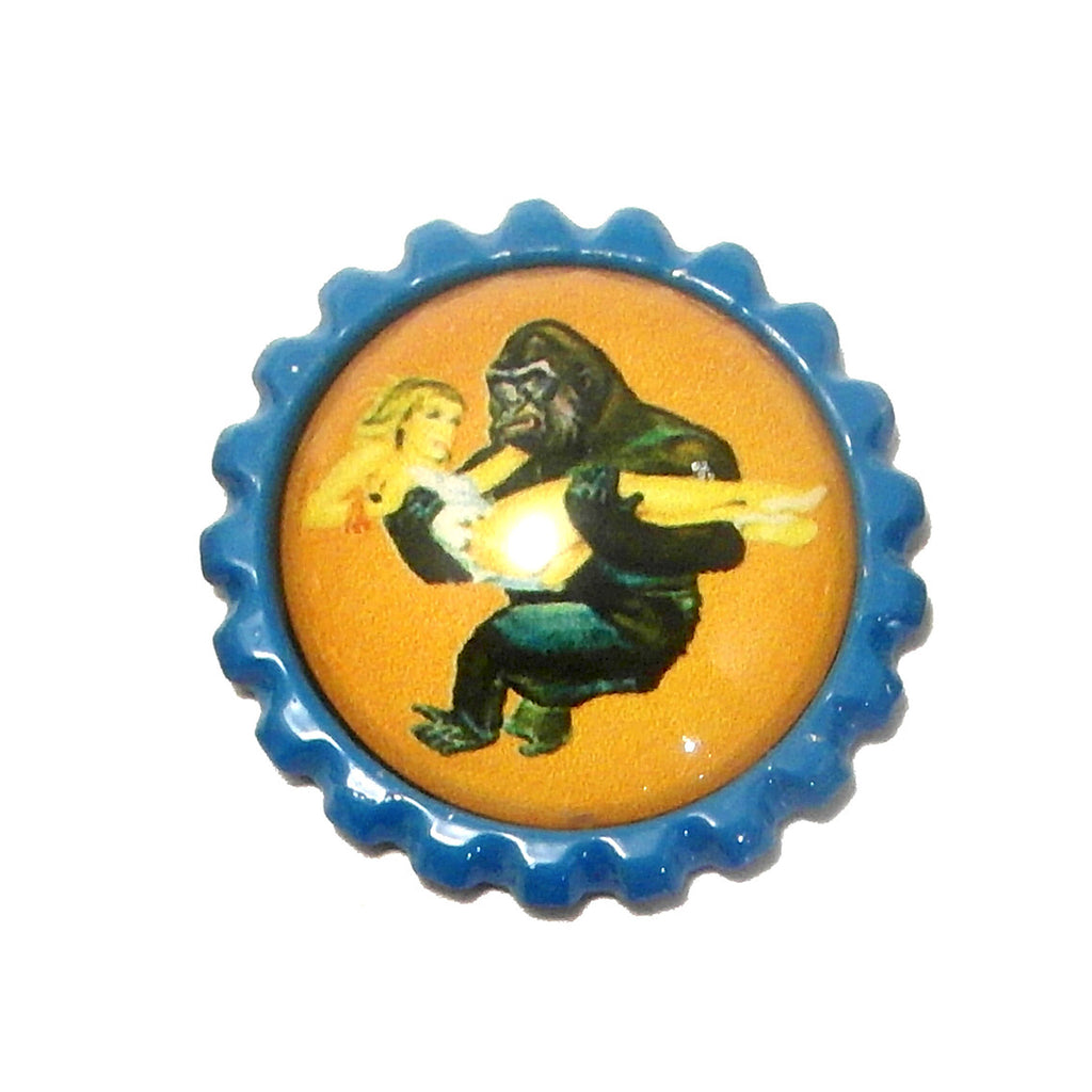 Gorilla & Girl King Kong/Mighty Joe Young- Bottle Cap necklace