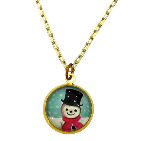Jolly Snowman - A Winter Holiday Jewelry Set in Necklaces and Charm Necklace