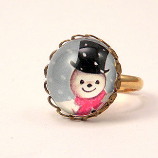 Jolly Snowman - A Winter Holiday Petite Ring