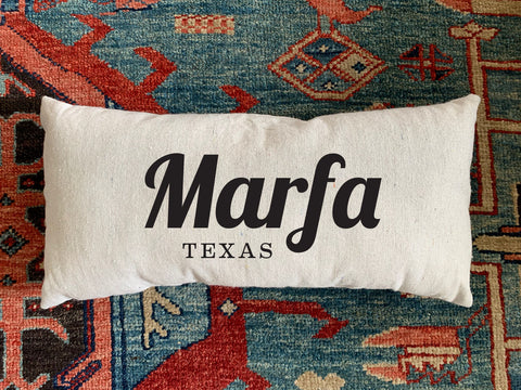 Marfa, TX Handmade Canvas Pillow