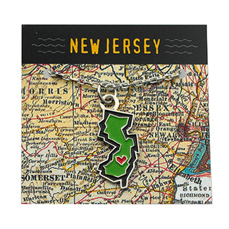 New Jersey State Enamel Pendant Necklace