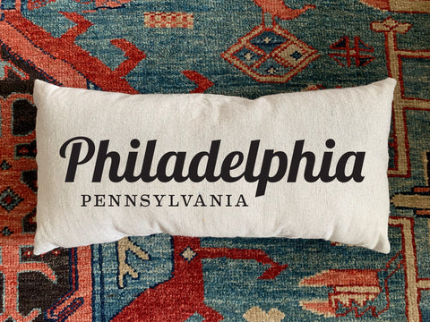 Philadelphia, PA Handmade Canvas Pillow