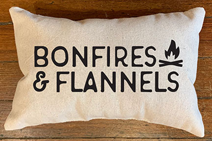 Bonfire & Flannels Handmade Canvas Pillow