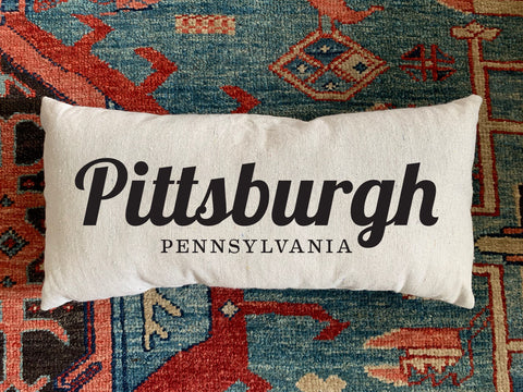 Pittsburgh, PA Handmade Canvas Pillow