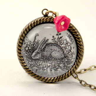 Down The Rabbit Hole Necklace  - Woodland Animal Jewelry