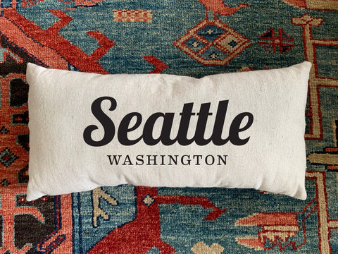 Seattle, WA Handmade Canvas Pillow