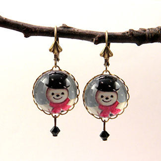 Jolly Snowman - A Winter Holiday Earrings