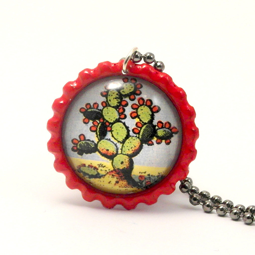 The Prickly Pear Cactus - El nopal  - Mexican Loteria Card Jewelry