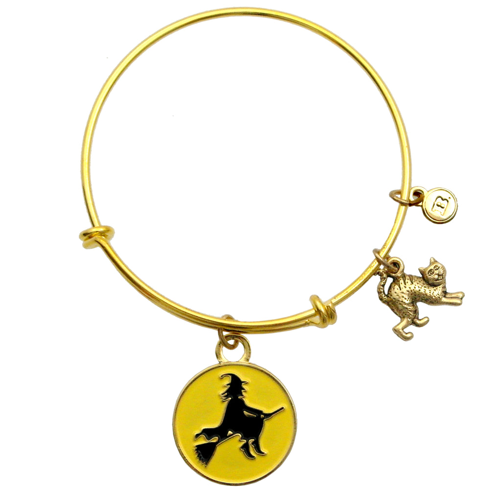 Flying Witch Enamel Charm Bracelet Necklace